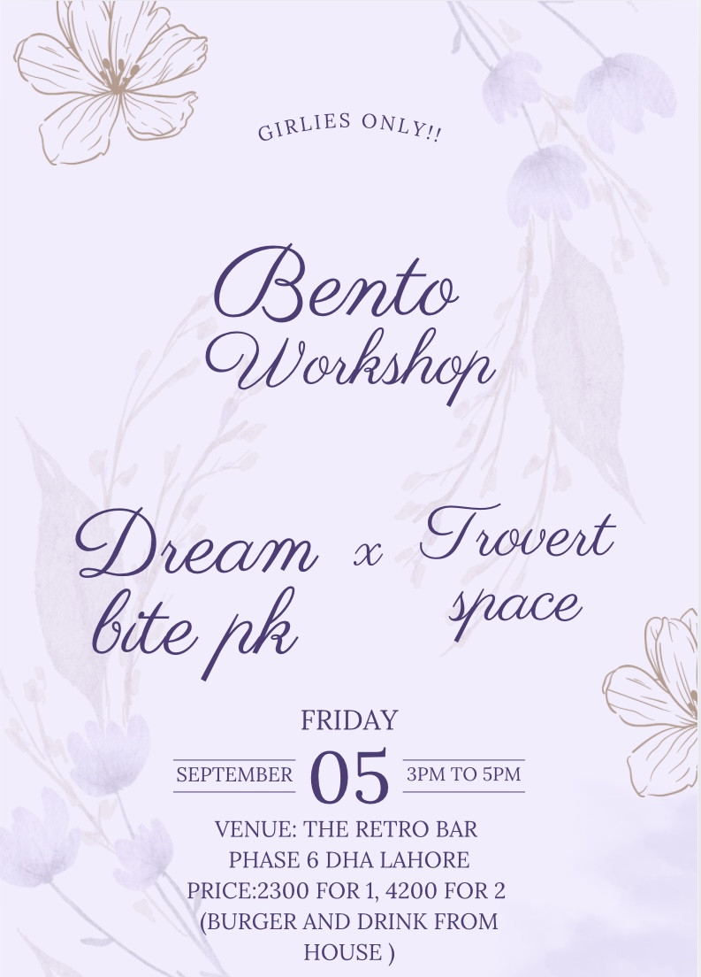 Bento workshop @ RETRO BAR, LAHORE
